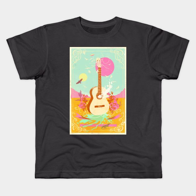 DESERT GUITAR II Kids T-Shirt by Showdeer